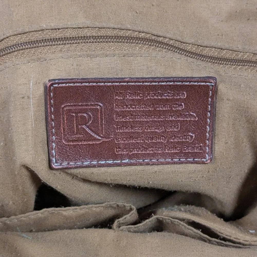 Relic Brown Tapestry Fabric‎ Satchel Handbag Purse Floral Print Travel Bag